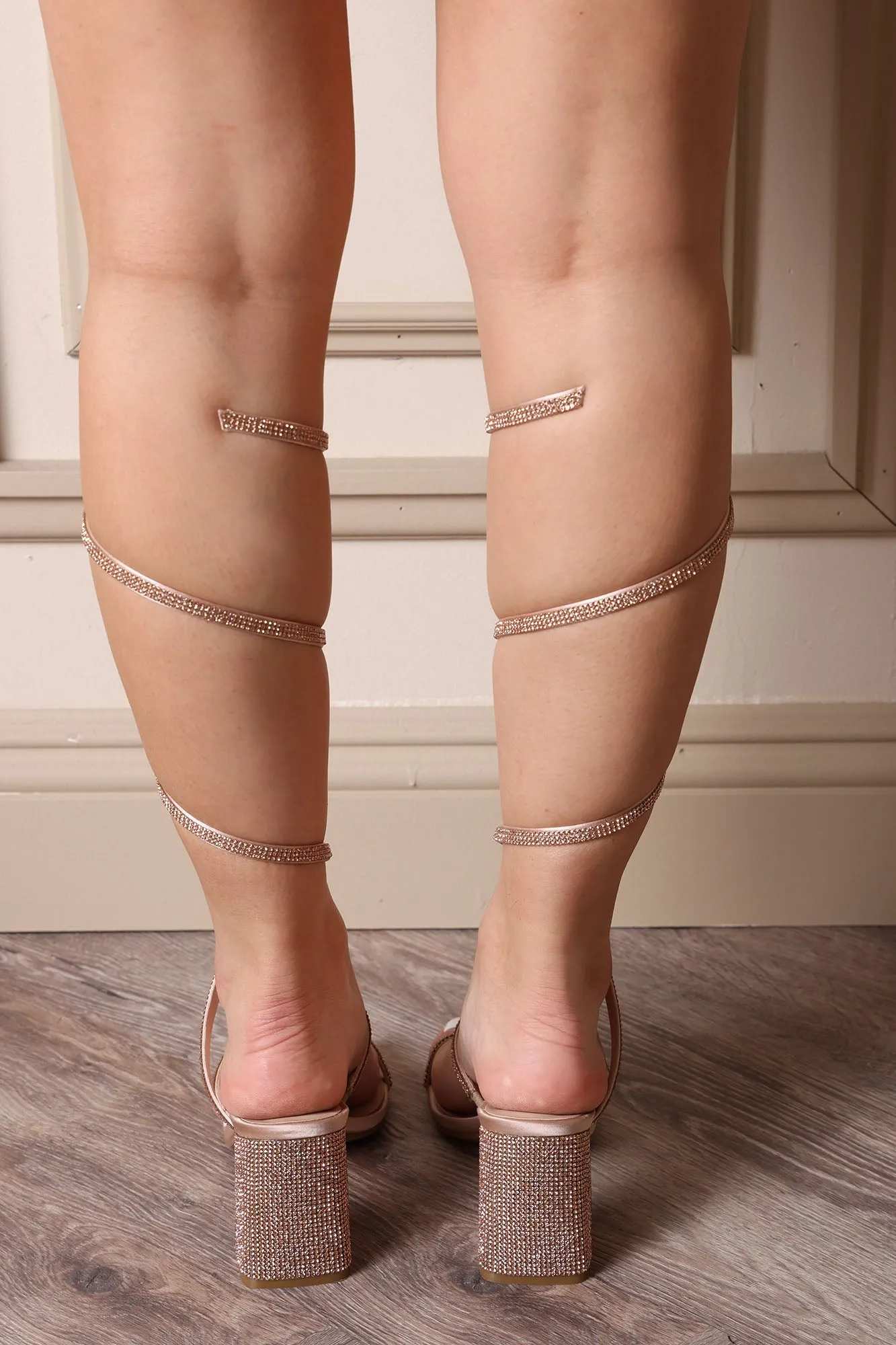 Azalea Wrap Up Heels - Gold