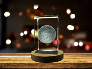 Basketball 3D Engraved Crystal Keepsake - Made in Canada