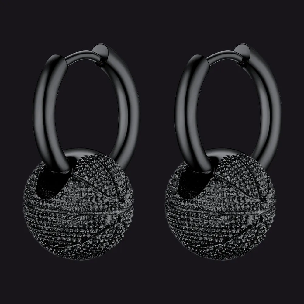 Basketball Dangle Hoop Earrings for Men Women