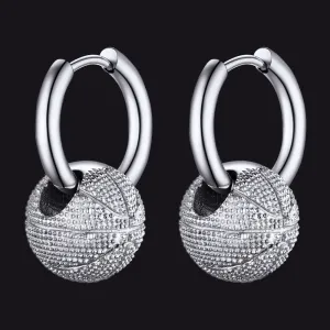 Basketball Dangle Hoop Earrings for Men Women