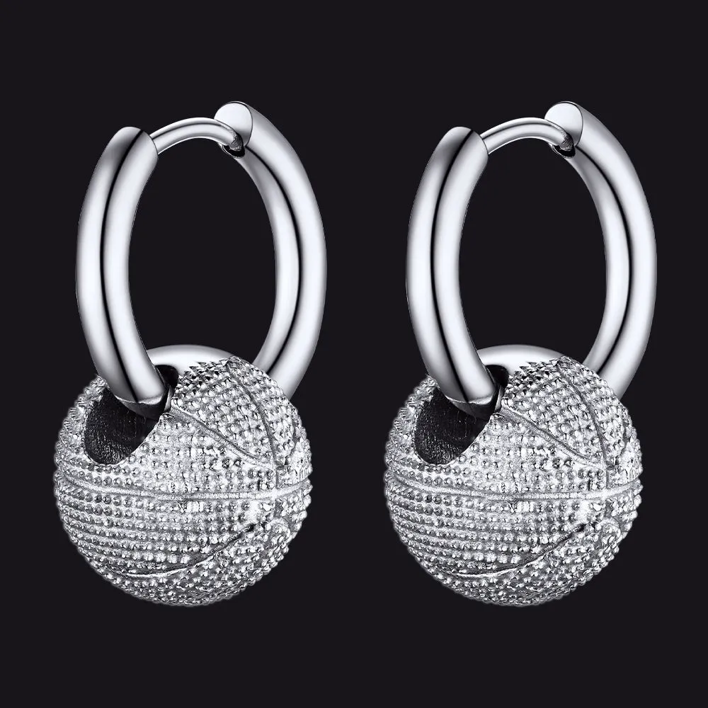 Basketball Dangle Hoop Earrings for Men Women
