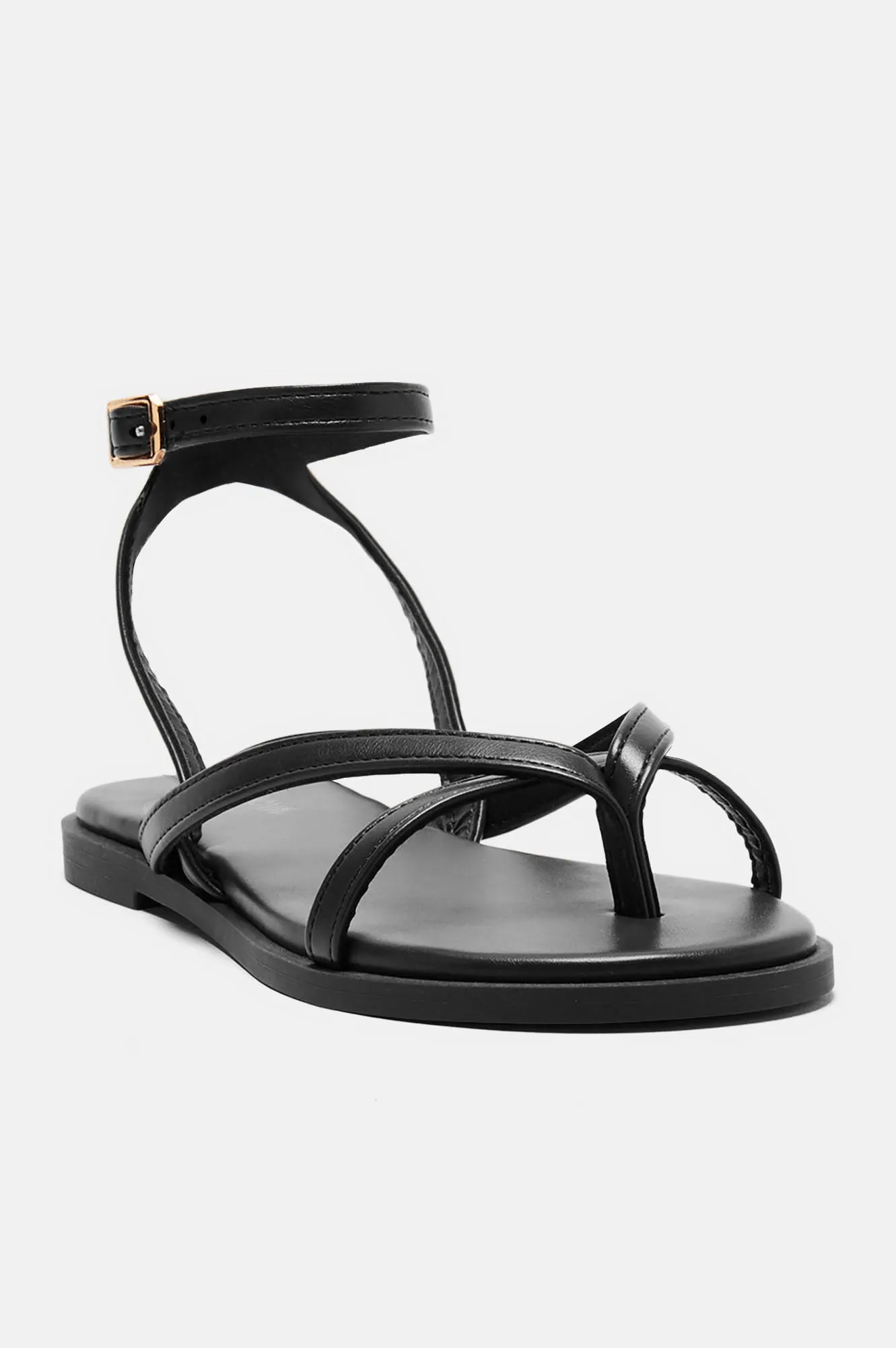 Bella Flat Sandals - Black