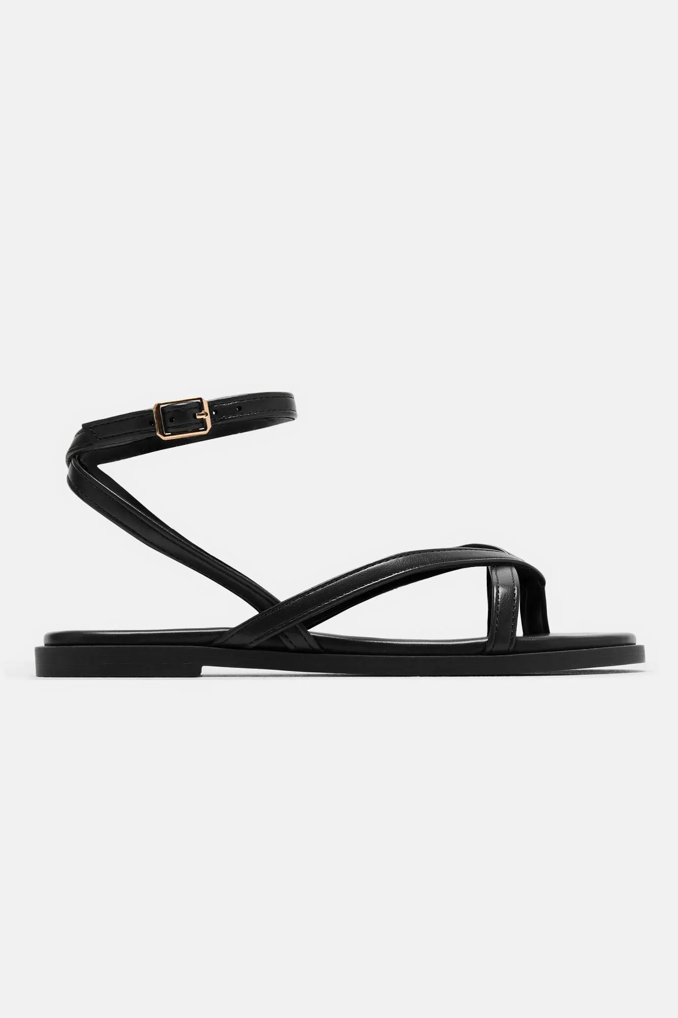 Bella Flat Sandals - Black