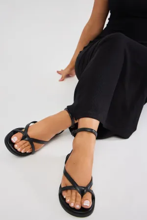 Bella Flat Sandals - Black