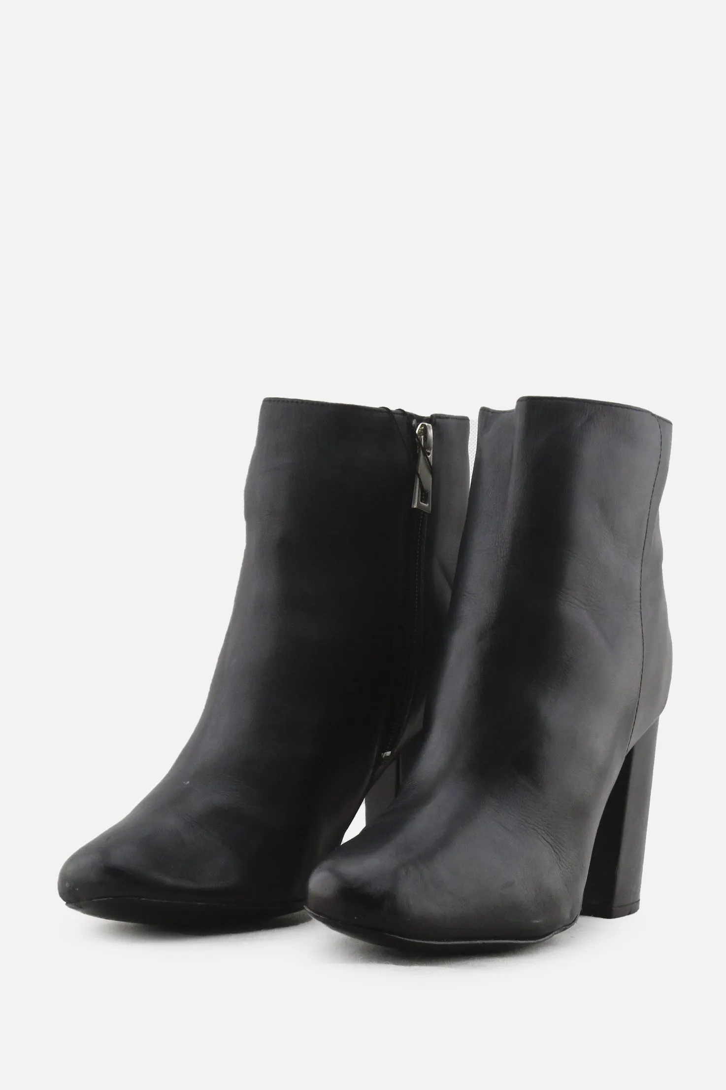 Charles David Zipper Block Heels Ankle Boots | 100% Authentic Leather