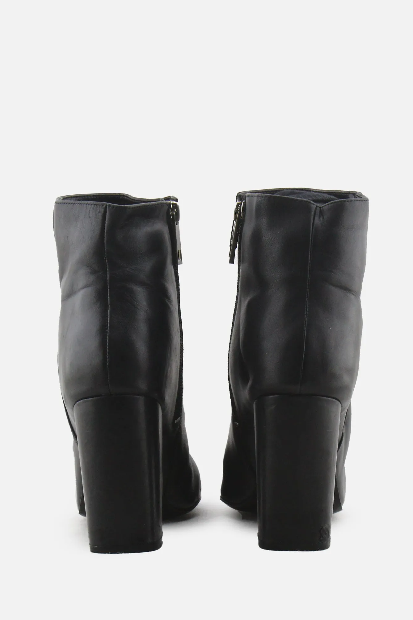 Charles David Zipper Block Heels Ankle Boots | 100% Authentic Leather