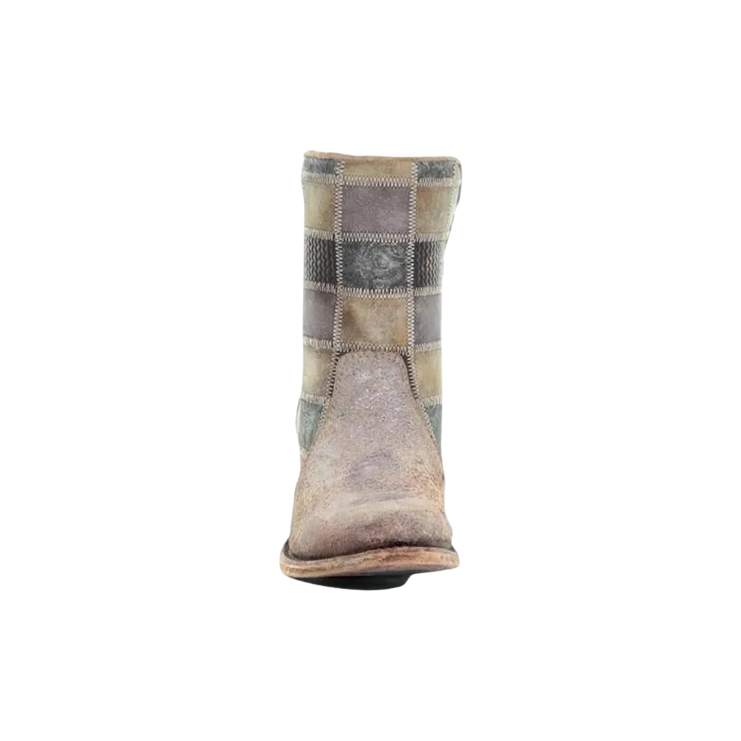 Corral Boots Women's Ankle Patchwork Round Toe Cognac Boot
