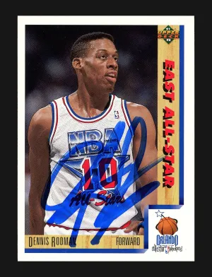 Dennis Rodman Autographed 1991-92 Upper Deck Card #457 Detroit Pistons Stock #190468