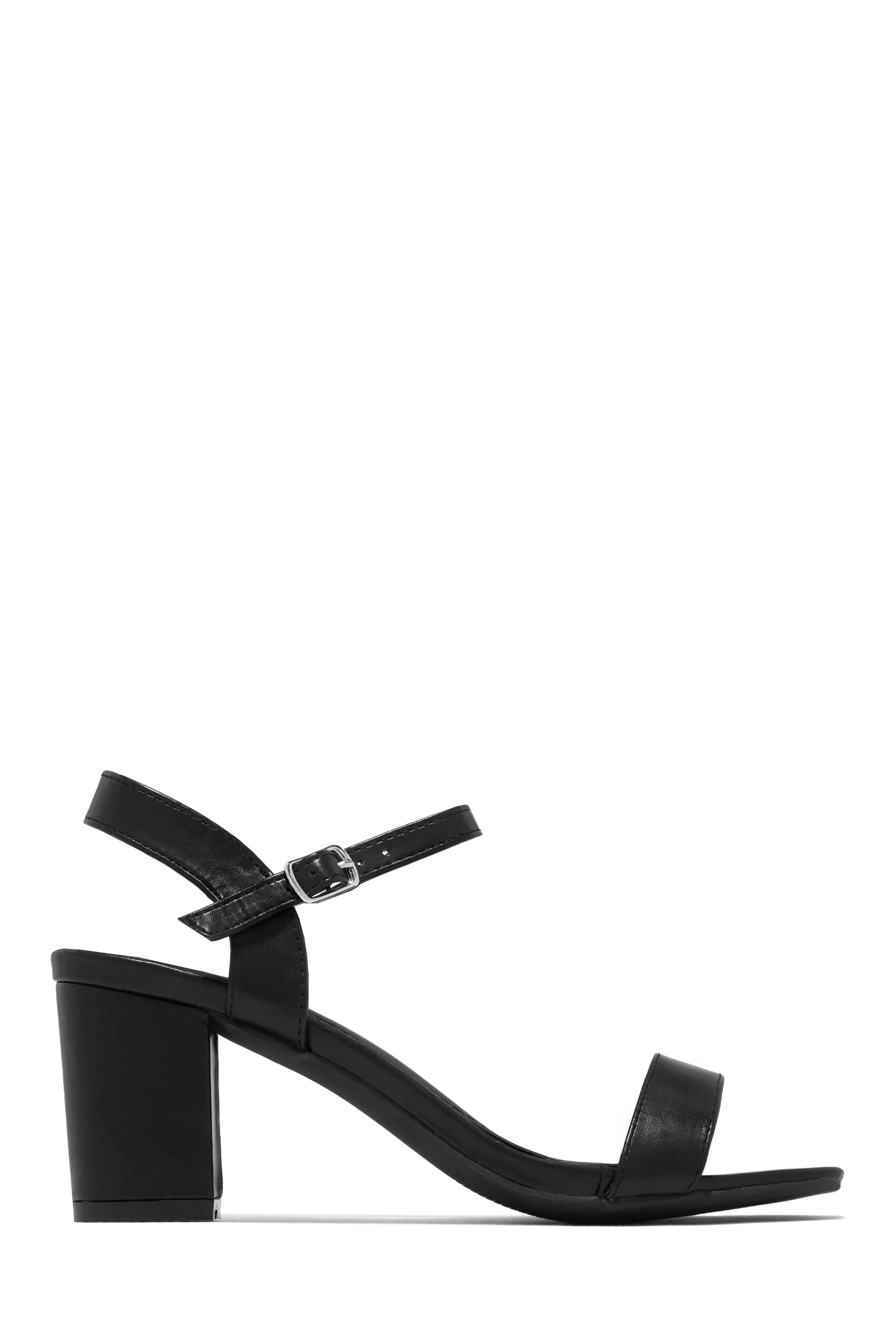 Deryna Ankle Strap Block Heels - Nude