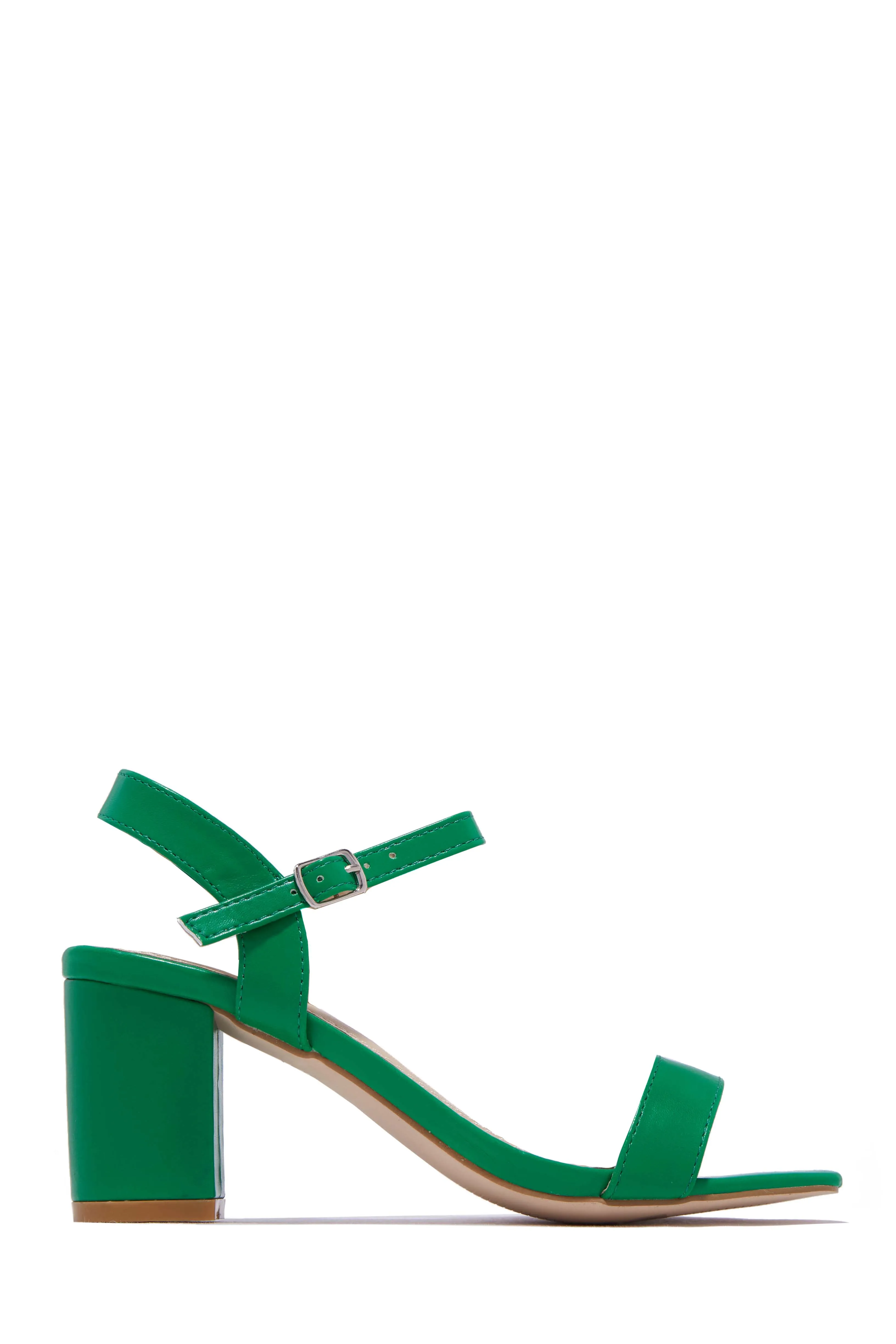 Deryna Ankle Strap Block Heels - Nude