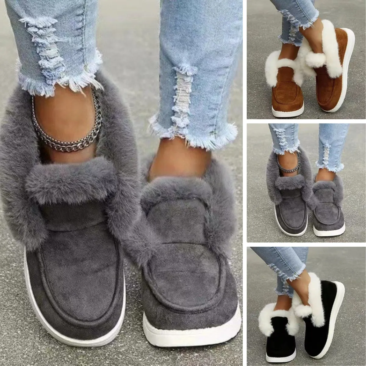 Enrica - De nieuwe comfortabele warme pluche bont snowboots