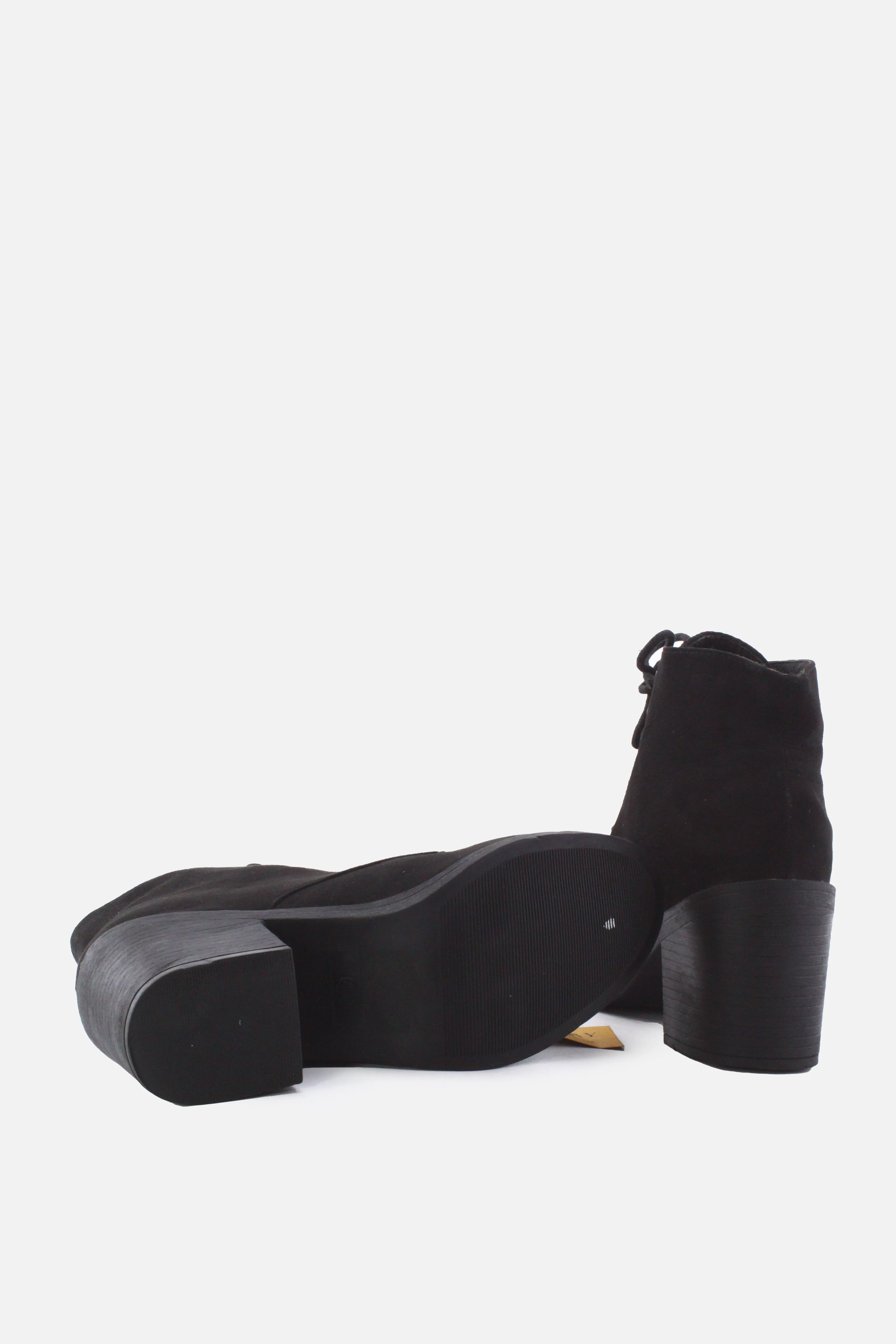 European Brand Laces Block Heels Ankle Boots | Suede