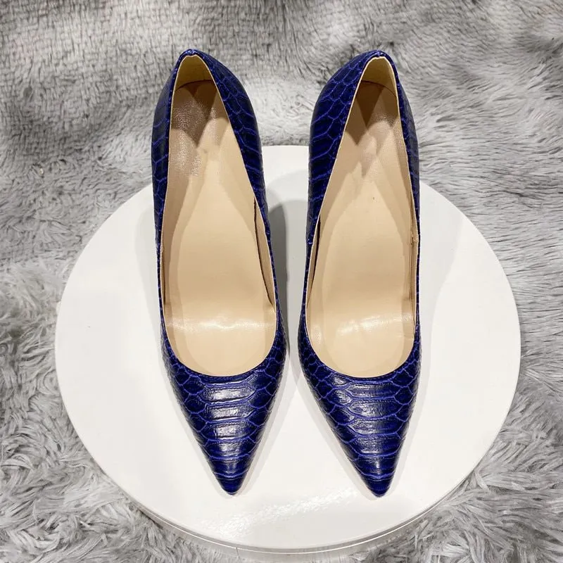 Exotic CrocLuxe Pointed Toe Stiletto Pumps