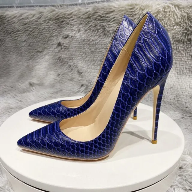 Exotic CrocLuxe Pointed Toe Stiletto Pumps