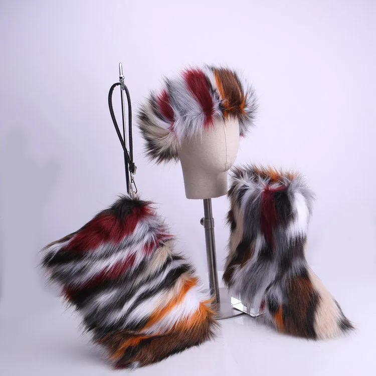 Fall winter fur womens boots