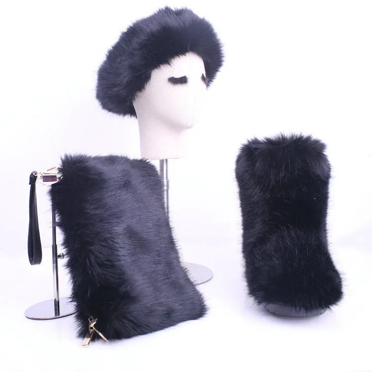 Fall winter fur womens boots