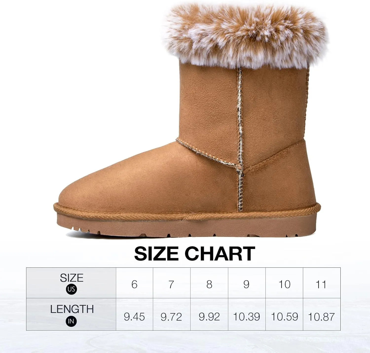 Faux Fur Winter Brown Bow Tie Suede Fluffy Boots