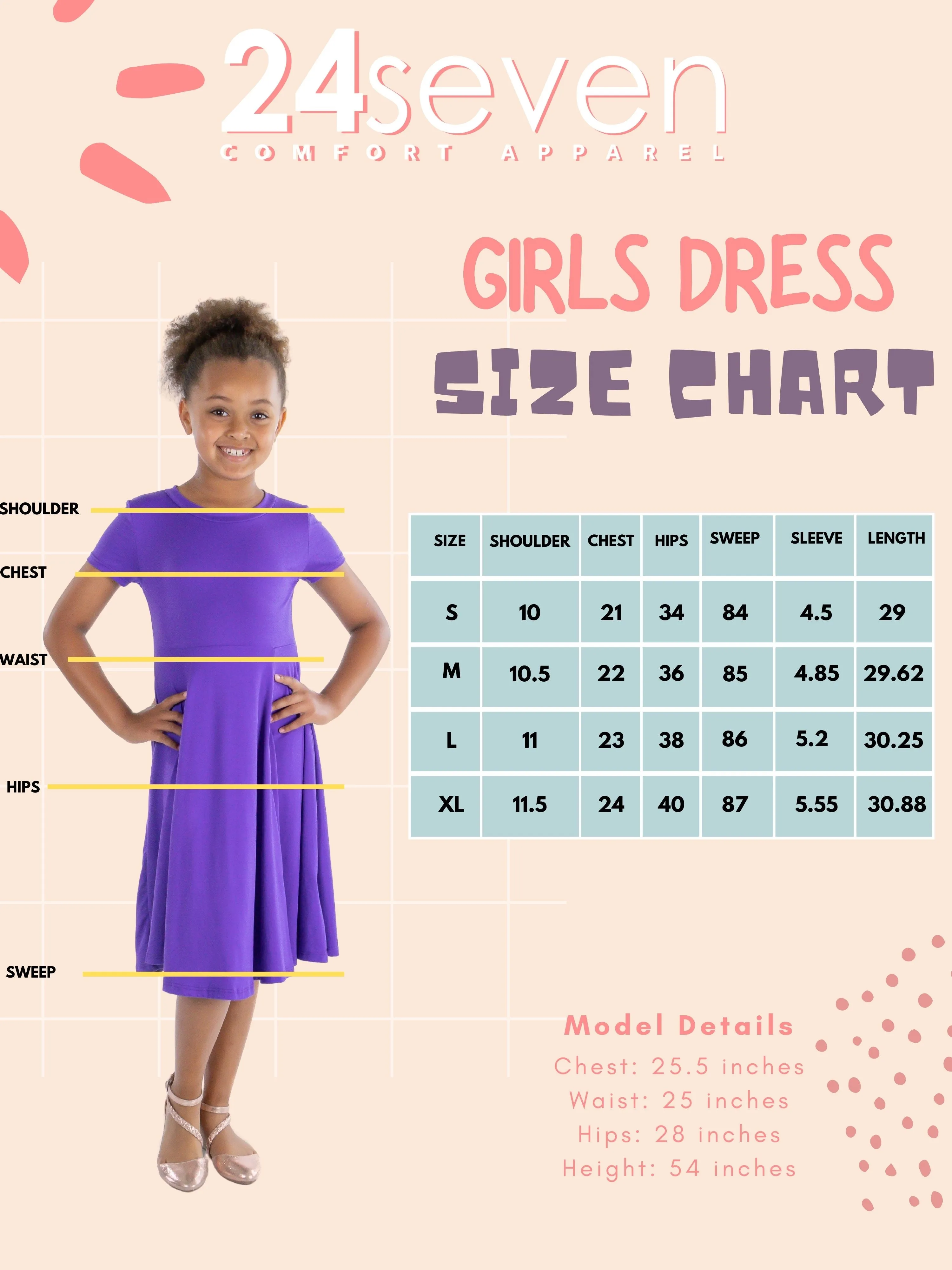 Girls Flowy Short Sleeve Girls Dress