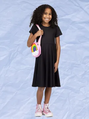 Girls Flowy Short Sleeve Girls Dress