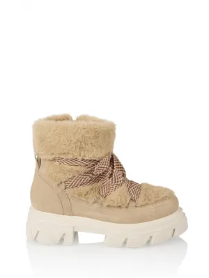 HARBIN teddy - Bikerboots | Beige