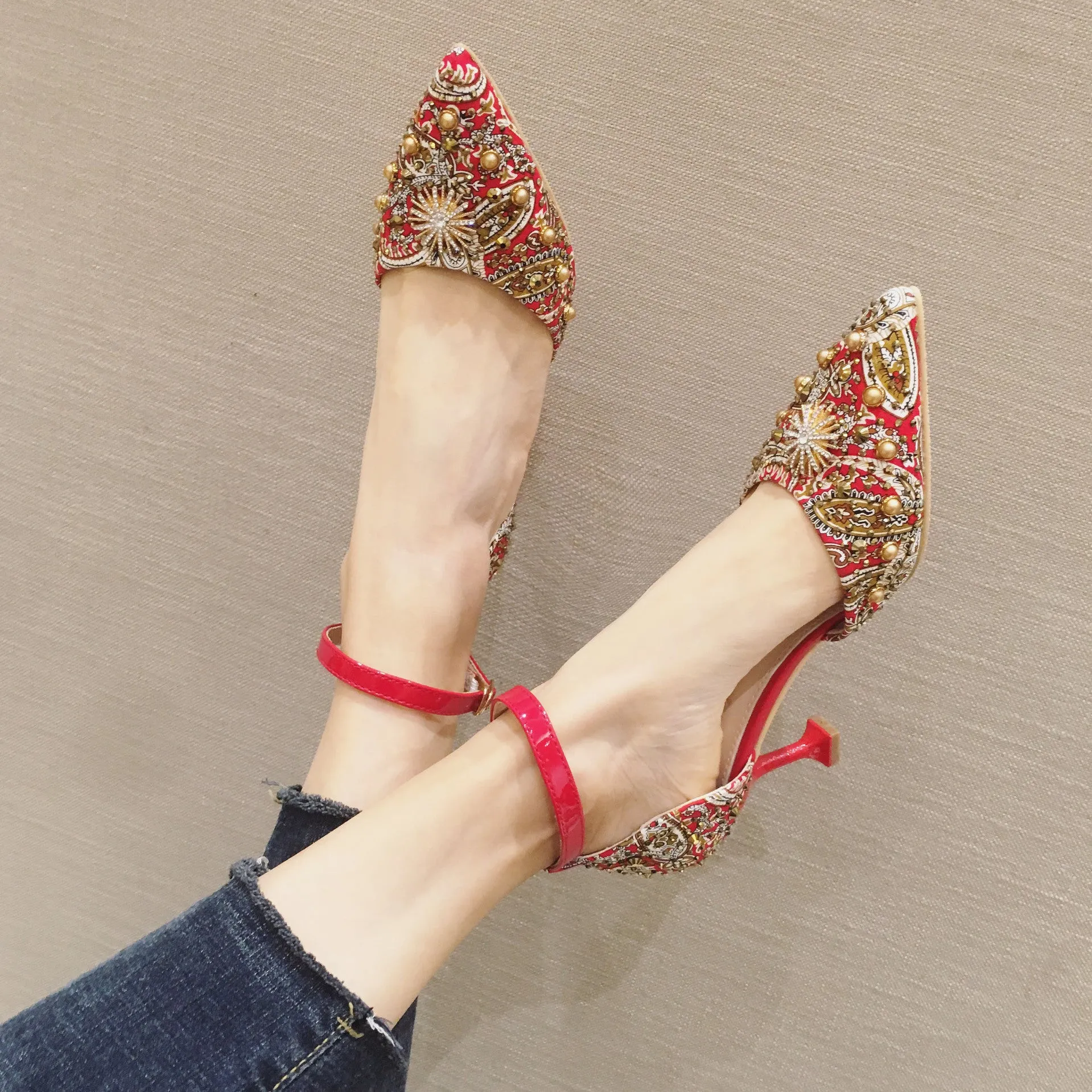 High Heels Red High Heels Female Stiletto Shallow Mouth