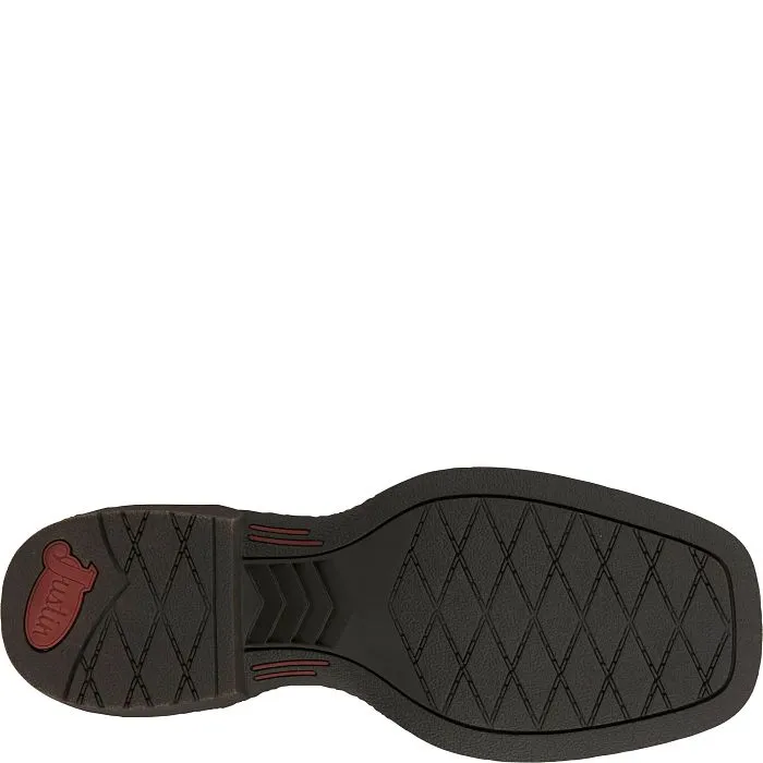 Kid's Justin Bowline Pecan Brown Square Toe Boot