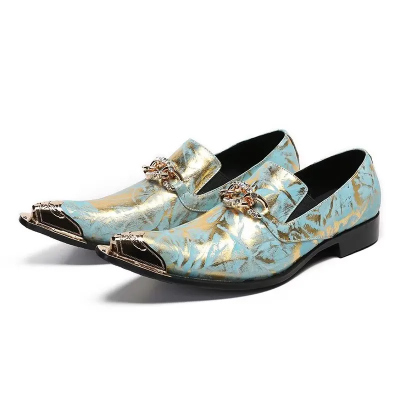 Luxe Exotic Pattern Genuine Leather Slip-on Dress Shoes