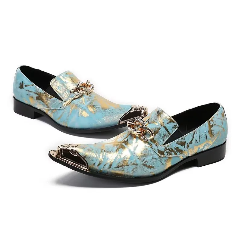 Luxe Exotic Pattern Genuine Leather Slip-on Dress Shoes
