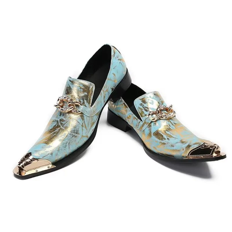 Luxe Exotic Pattern Genuine Leather Slip-on Dress Shoes