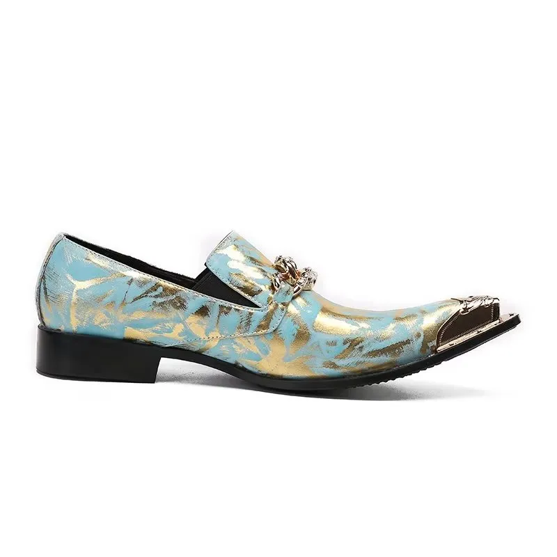 Luxe Exotic Pattern Genuine Leather Slip-on Dress Shoes