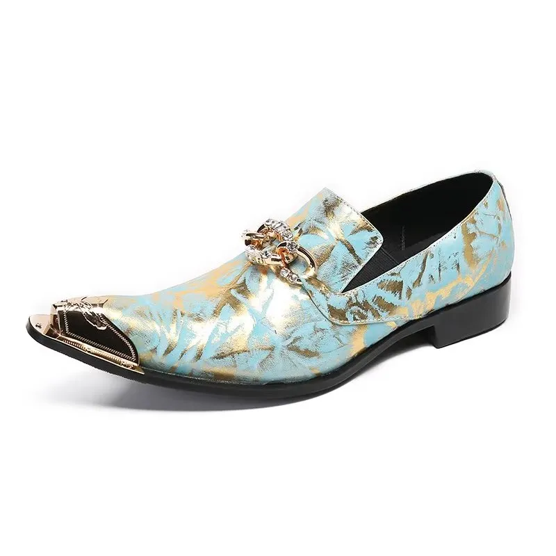 Luxe Exotic Pattern Genuine Leather Slip-on Dress Shoes