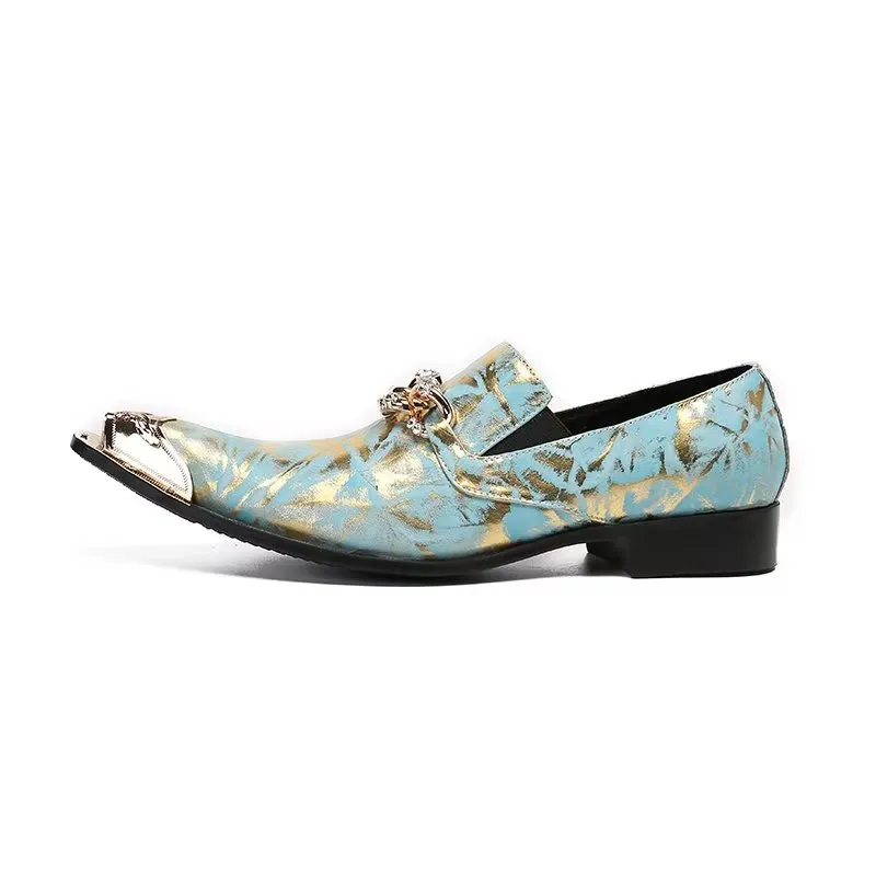 Luxe Exotic Pattern Genuine Leather Slip-on Dress Shoes