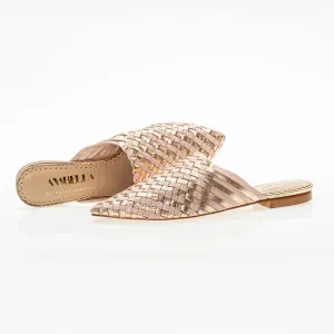 Mustique Mules Nude and Gold
