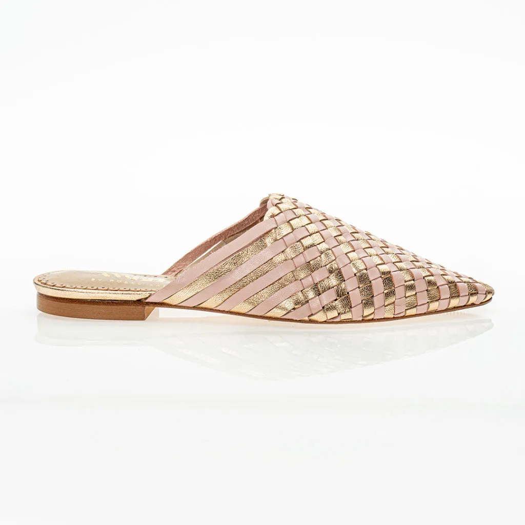 Mustique Mules Nude and Gold