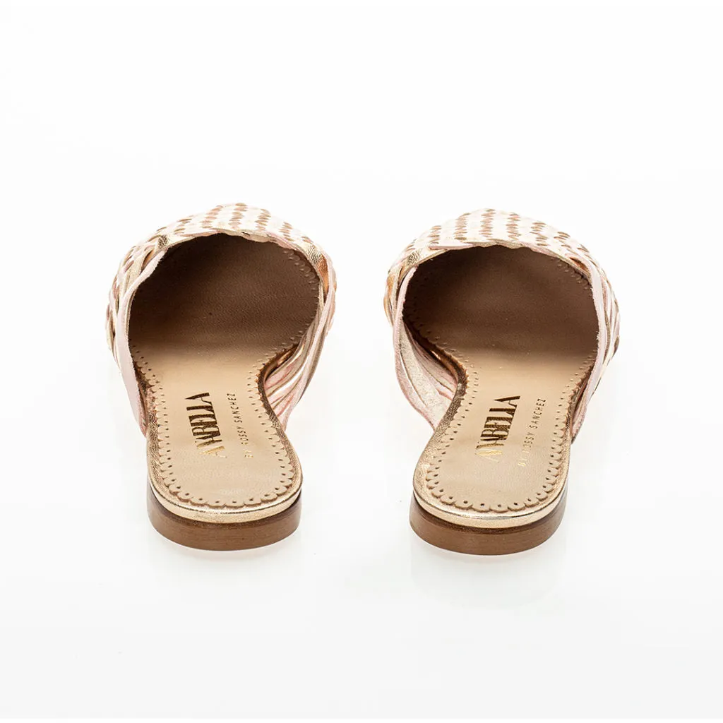 Mustique Mules Nude and Gold