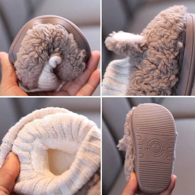 Plush Slippers with Ears for Kids