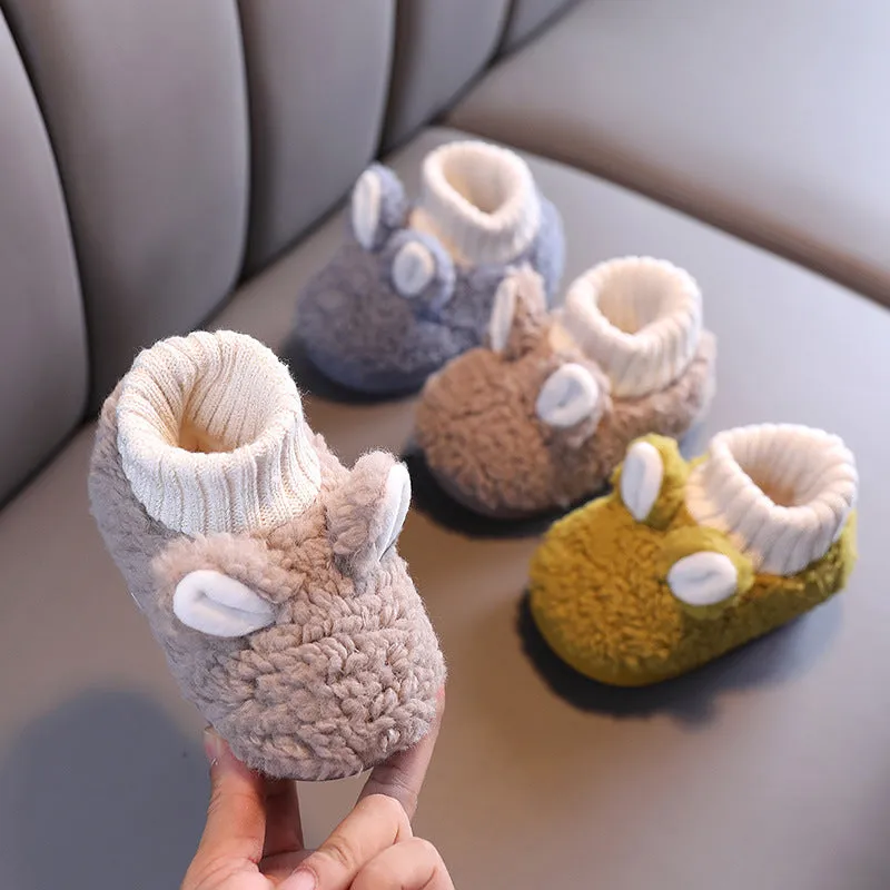 Plush Slippers with Ears for Kids