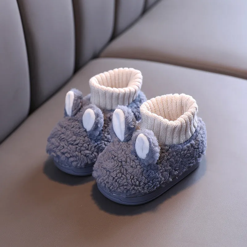 Plush Slippers with Ears for Kids