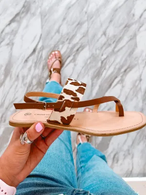 Reeba Casual Cow Print Sandal