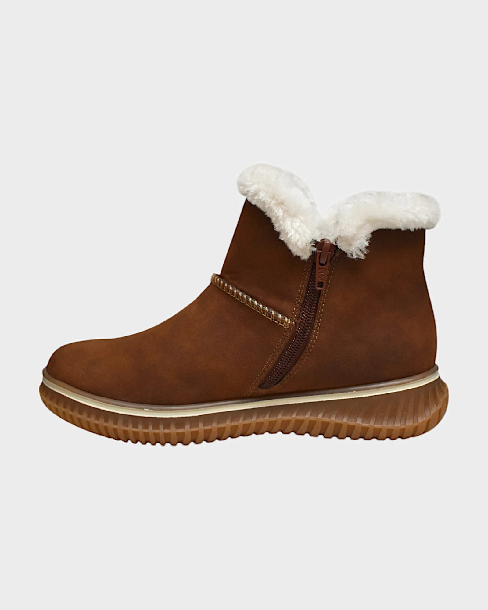 Womens Rieker 74260-25 Brown Leather Ankle Boots with Lace-Up Detail
