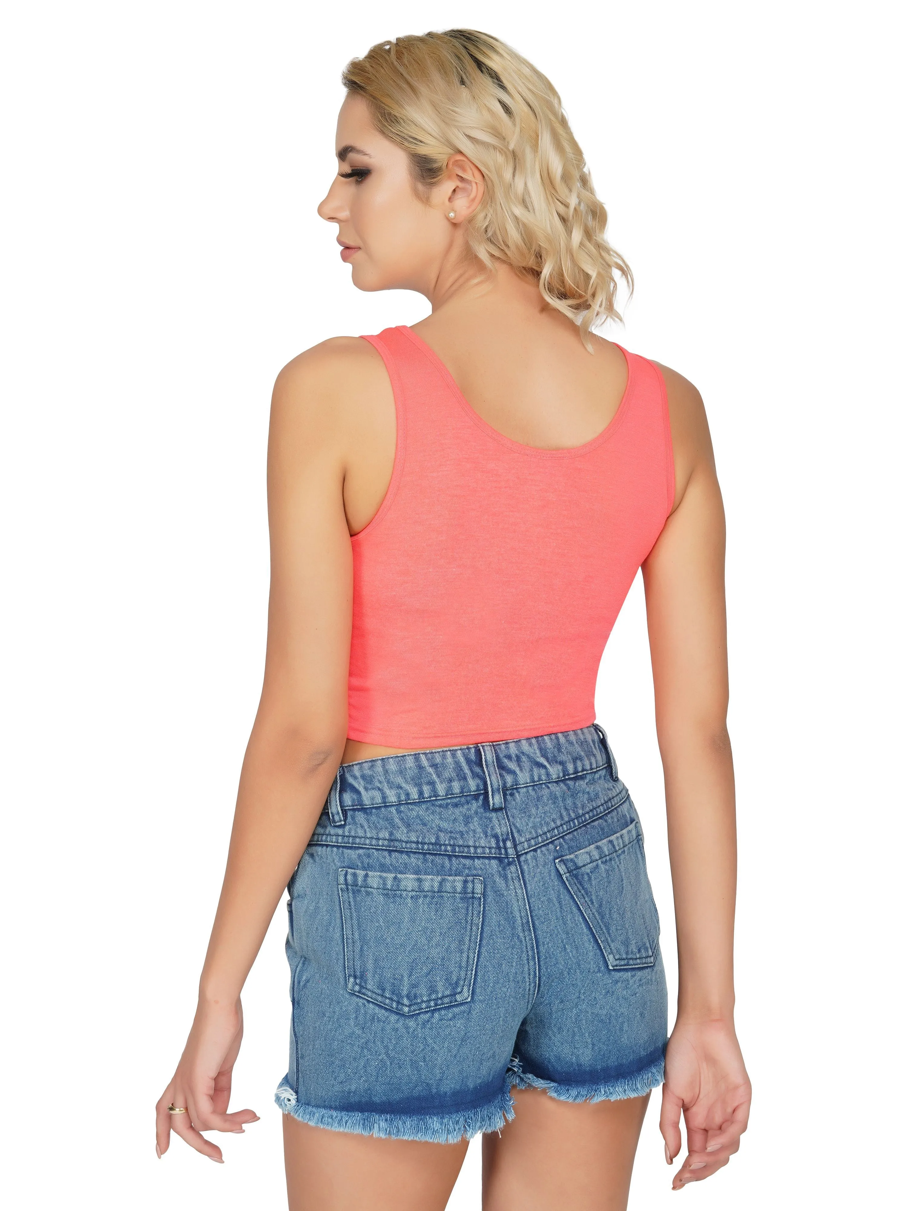 SLAY. Sport Women's Neon Pink Printed Crop Top