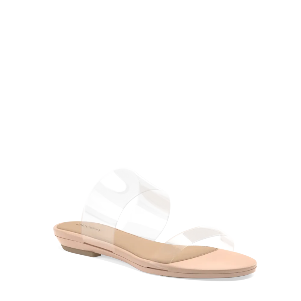 The Slide - Clear/Sand    Block Heel Kit 3 Sand