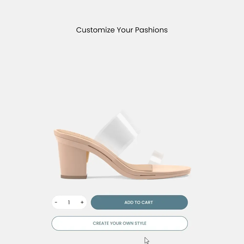The Slide - Clear/Sand    Block Heel Kit 3 Sand