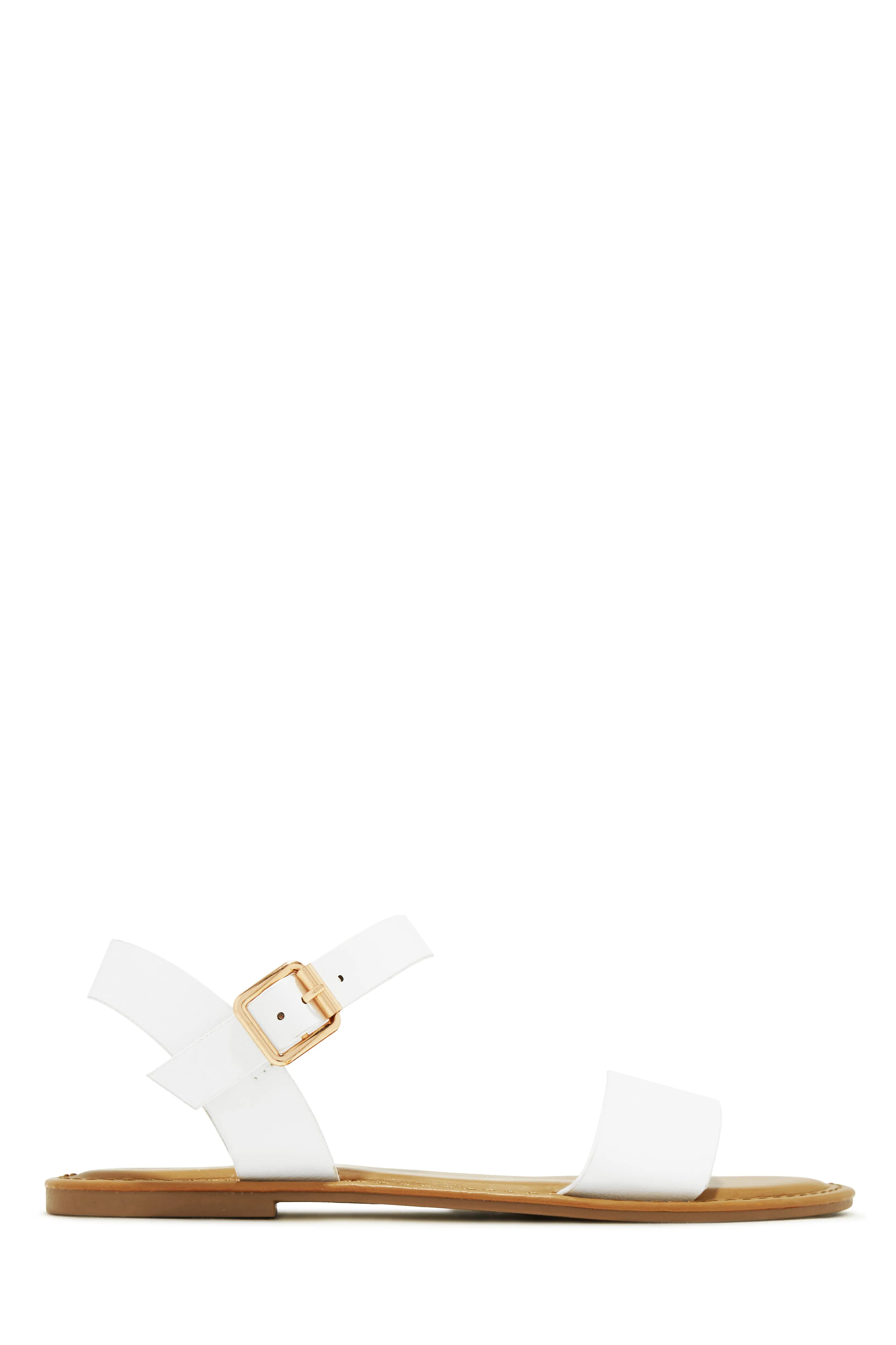 Tulum Style Flat Sandals - Nude Patent