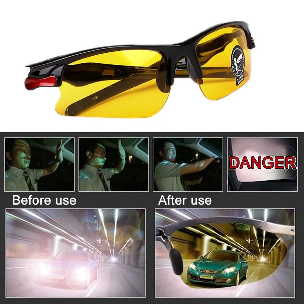 Unisex Day Night Anti-Glare Night Vision Driving Enhanced Light Glasses