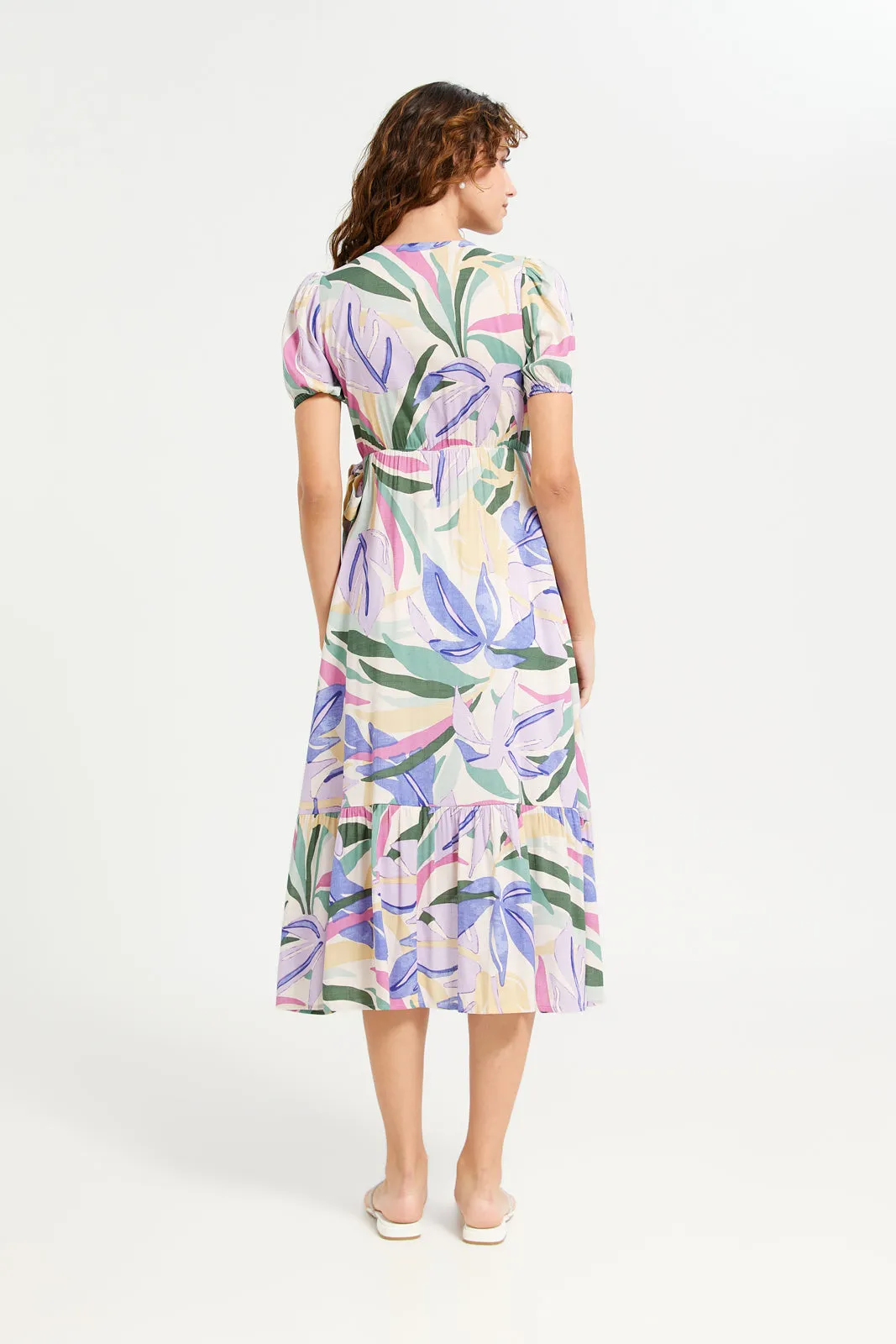 Women Multicolour Printed Ruffle Dress