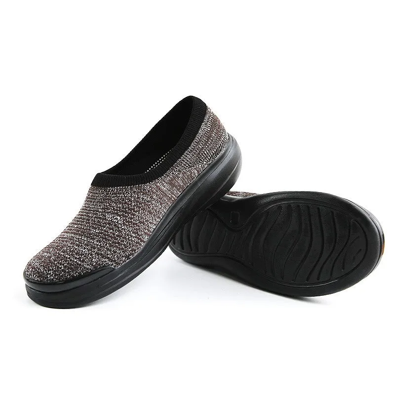 Women's linen fabric anti-skid breathable platform leisure loafers