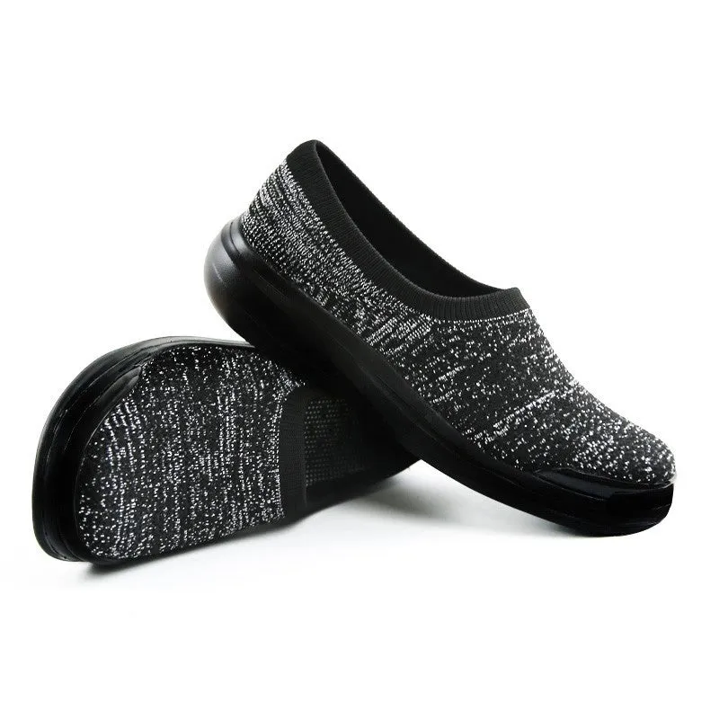 Women's linen fabric anti-skid breathable platform leisure loafers