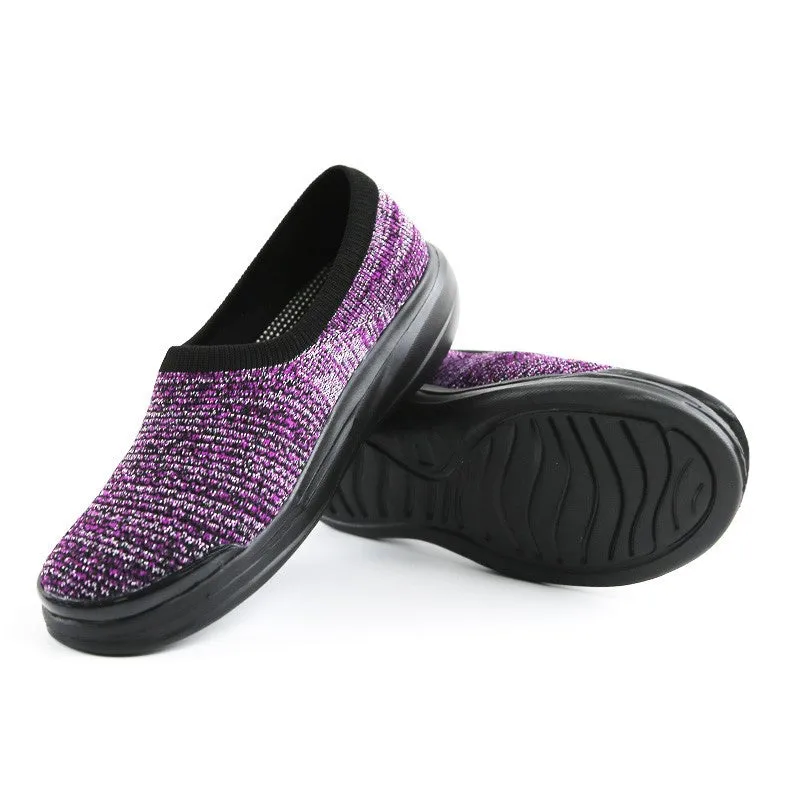Women's linen fabric anti-skid breathable platform leisure loafers
