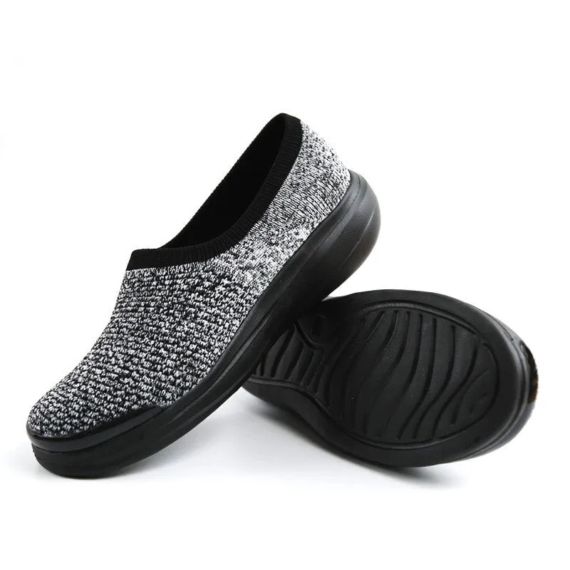 Women's linen fabric anti-skid breathable platform leisure loafers
